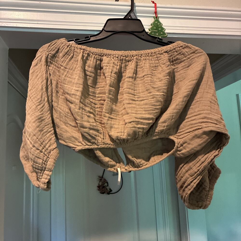 Free People Crop Top Made In India Boho Pirate Gypsy Blouse, Shirt, Retro Y2K